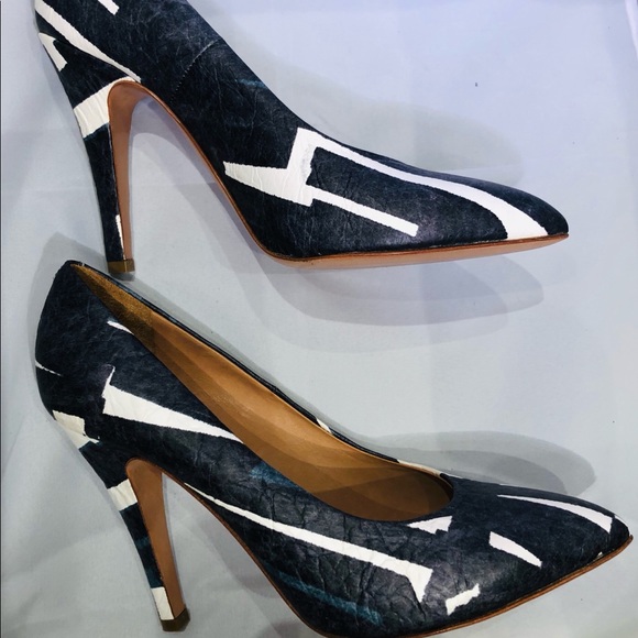 MM6 MAISON MARTIN MARGIELA Blue Navy Pumps IT 40 (appx US 9.5/10 - Picture 4 of 10